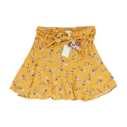 Yellow Floral Mini Skirt