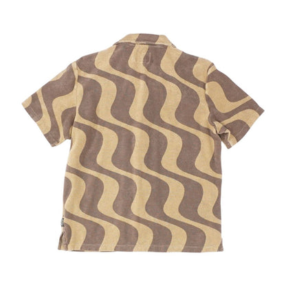 Brown Graphic Short Sleeve Button Down