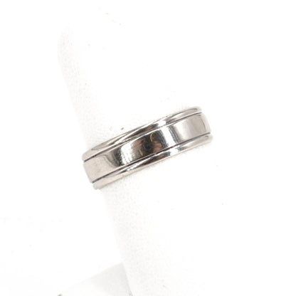 14K White Gold Double Lined Polished Band