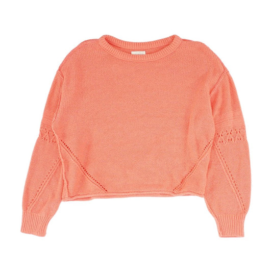 Coral Solid Crewneck Sweater