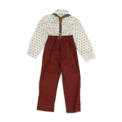 Maroon Graphic Pant Set