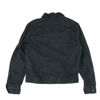 Black Solid Denim Jacket