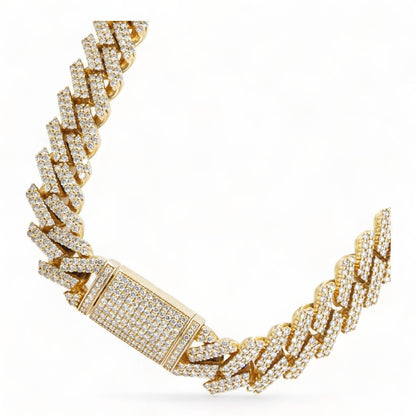 10K Gold Cuban Link Diamond Necklace