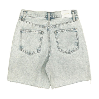 Blue Solid Denim Shorts