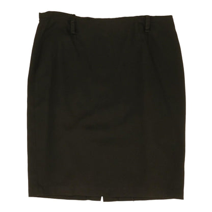 Black Solid Midi Skirt