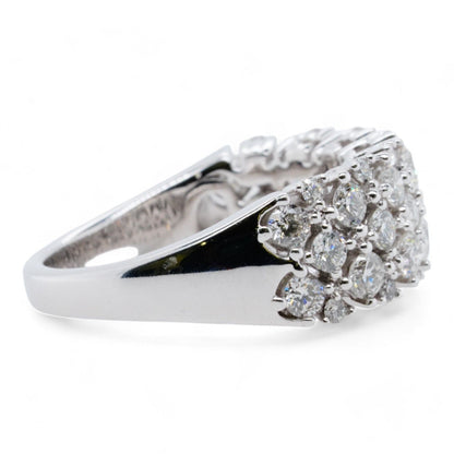 14K White Gold Wide Diamond Band