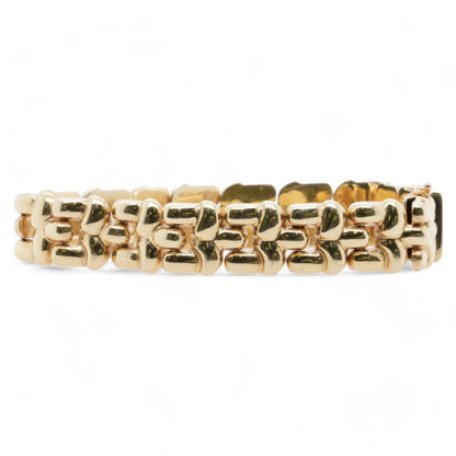 14K Gold Stylized Puff Link Bracelet