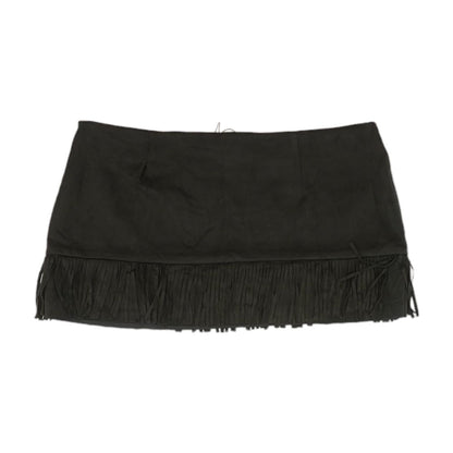 Black Solid Mini Skirt