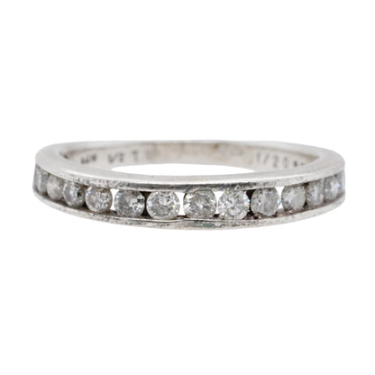 Sterling Silver Channel Set Diamond Band