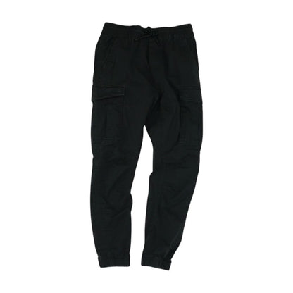 Black Solid Cargo Pants