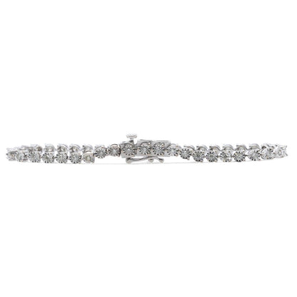 14K White Gold Diamond Illusion Tennis Bracelet