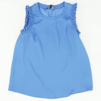 Blue Solid Sleeveless Blouse