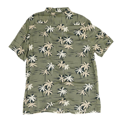 Olive Tropical Short Sleeve Button Down