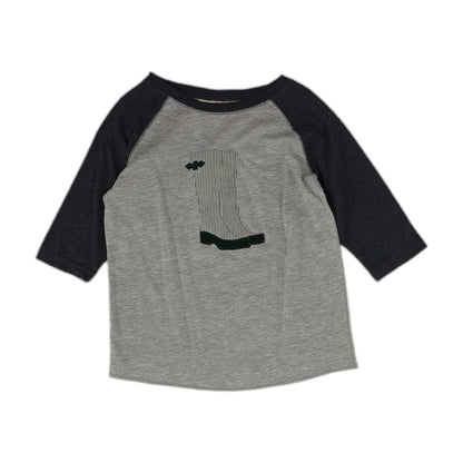 Gray Color Block Raglan T-Shirt