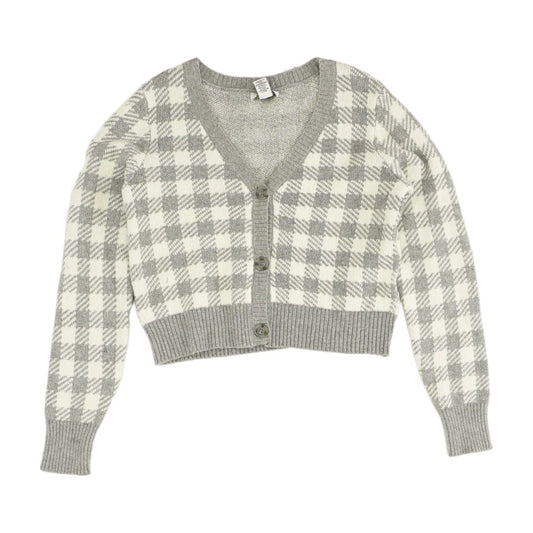 Gray Check V-Neck Sweater