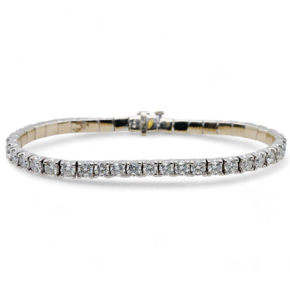 14K White Gold Round Diamond Tennis Bracelet