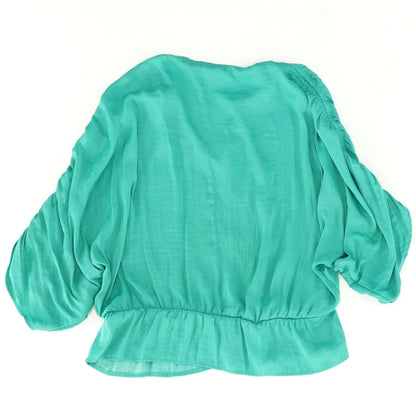 Green Solid Long Sleeve Blouse