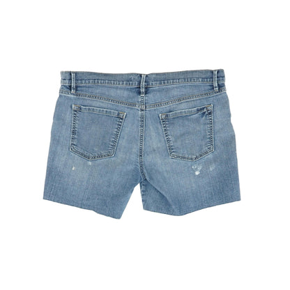 Blue Solid Denim Shorts