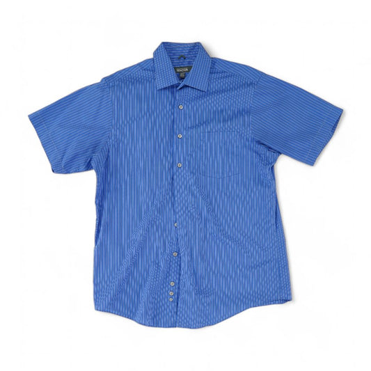 Blue Striped Short Sleeve Button Down