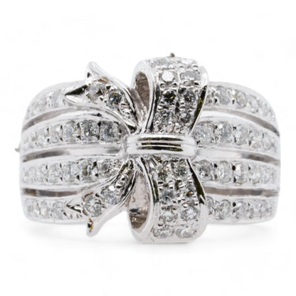 18K White Gold Diamond Bow Band