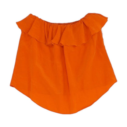 Orange Solid Sleeveless Blouse