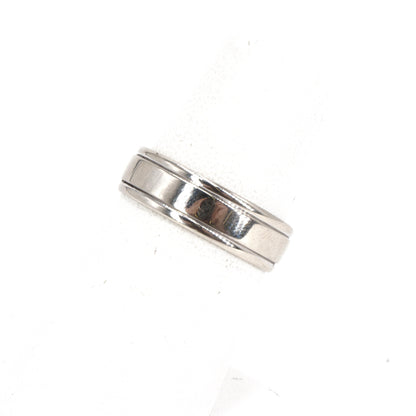 14K White Gold Double Lined Polished Band