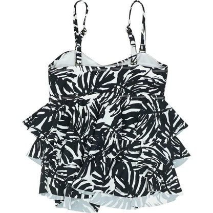 Black Animal Print Swim Top