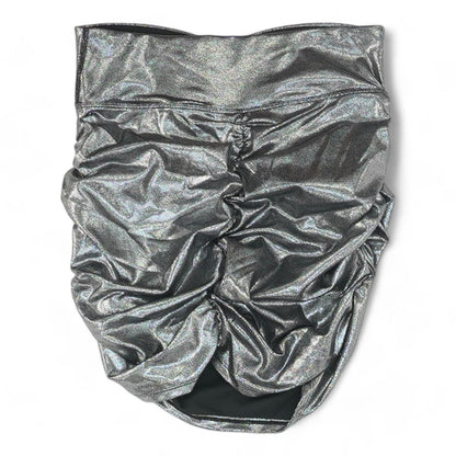 Silver Solid Skort Skirt