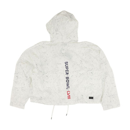 White Graphic Rain Jacket