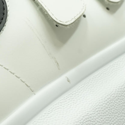 White Leather Larry Triple Strap Oversized Low Top Sneaker