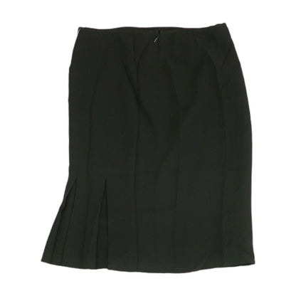 Black Solid Midi Skirt