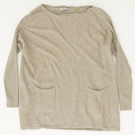 Tan Solid Long Sleeve Sweater