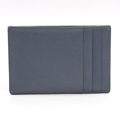 Gray Leather Intreccio Cassette Cardholder Wallet