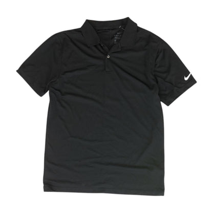 Black Solid Short Sleeve Polo