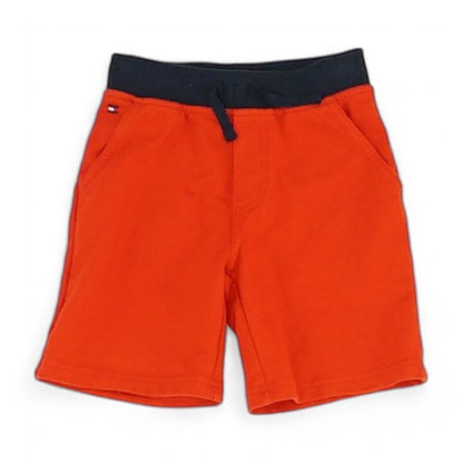 Red Solid Active Shorts