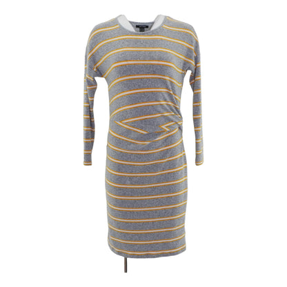 Gray Striped Midi Dress