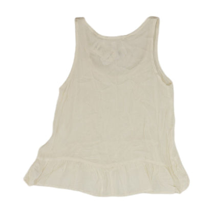 White Solid Sleeveless Blouse