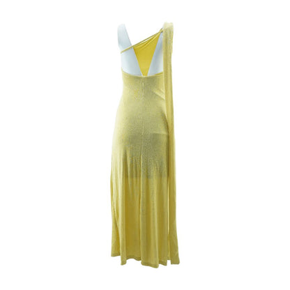 Mustard Solid Maxi Dress