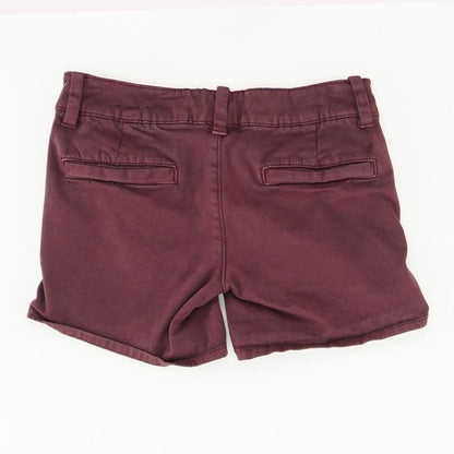 Burgundy Solid Chino Shorts