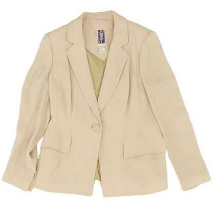 Vintage Beige Solid Blazer