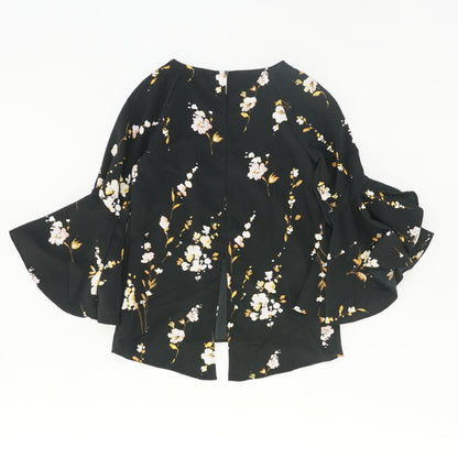 Black Floral Long Sleeve Blouse