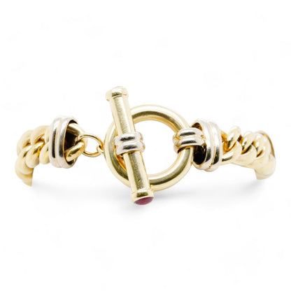 14K Gold Hollow Curb Link Bracelet