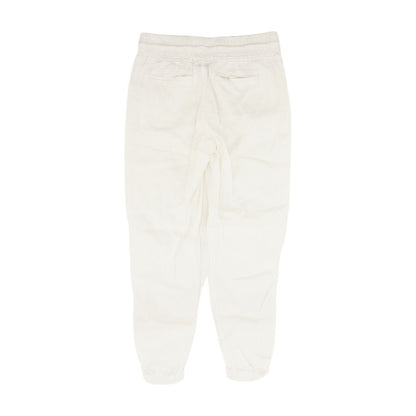 White Solid Pants