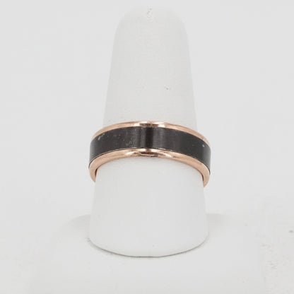 14K Rose Gold Band with Titanium Center