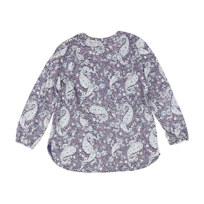 Purple Paisley Long Sleeve Blouse