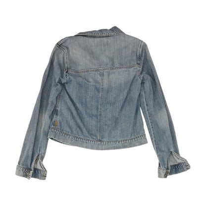 Blue Solid Denim Jacket