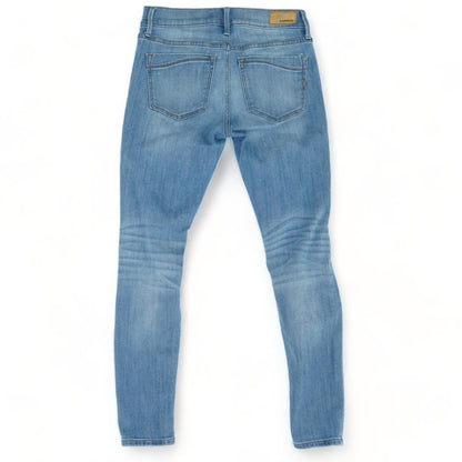 Blue Solid Mid Rise Skinny Leg Jeans