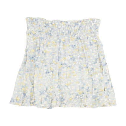 Blue Floral Mini Skirt