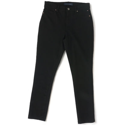 Black Solid Five Pocket Pants