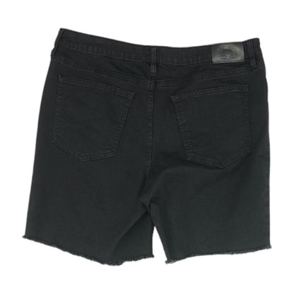 Black Solid Denim Shorts